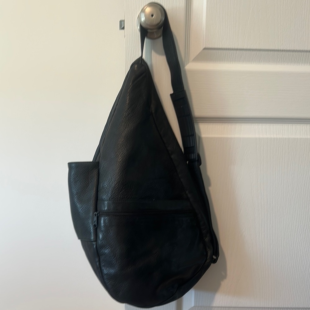 Black Leather Sling Bag